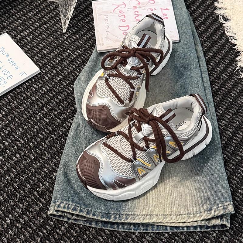 Casual Big-headed Girls Platform Dad Shoes Autumn and Winter Mesh Breathable Kapibara Lightweight Running Sneakers