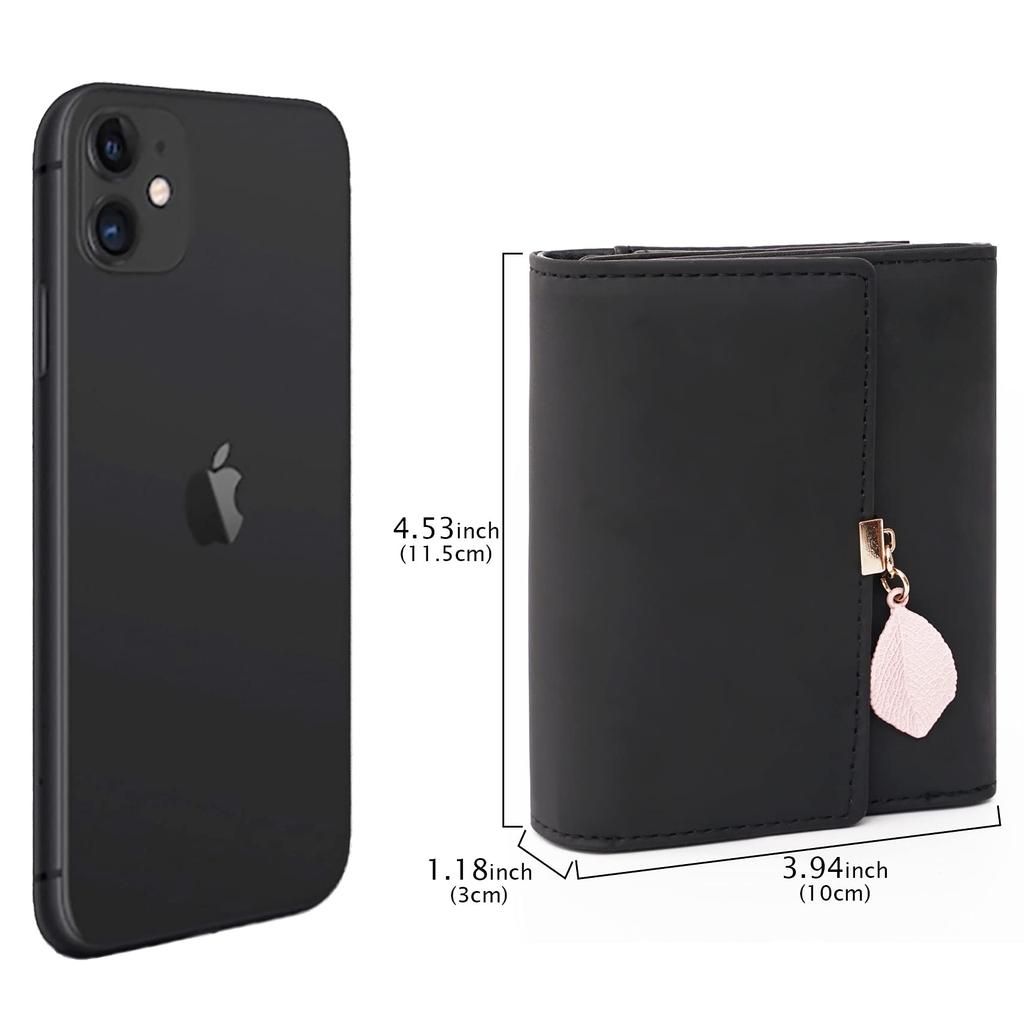 [INNIFER] Women's Tri-fold Wallet, Mini Wallet, Perfect Gift, Coin Purse, PU Leather