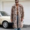 Men's Faux Fur Coat Winter Long Faux Mink Jacket Coat Fluffy Thick Trench Fake Fur Jacket for Men Windproof Long Sleeve Outerwear Warm Parka Overcoat