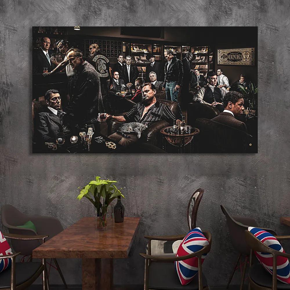 Famous Gangster Movie Character Canvas Wall Art – Modern Decorative Portrait for Living Room
