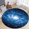 Cosmic Spiral Galaxy Round Area Rug Nebula Star Pattern Non-Slip Carpet for Living Room Bedroom Space Lover Home Decoration