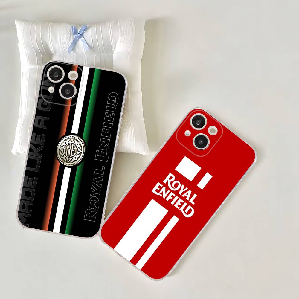 R-ROYALS E-ENFIELDS Logo Pour Étui de Téléphone IPhone 17 16 15 14 13 12 11 Pro Max Plus Silicone Haut de Gamme