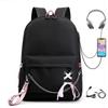 Zaino Scolastico per Studenti Universitari Tendenza Moda Zaino da Viaggio Zaino per Laptop con Ricarica USB Borse Scolastiche Nere per Adolescenti