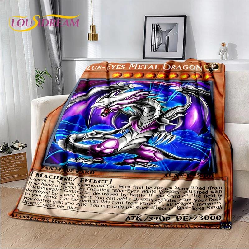 29 Style Yu-Gi-Oh Blue Eyes Dragon Monster Gold Card Cartoon Game Soft Blanket,Soft Throw Blanket for Home Bedroom Bed Sofa Gift