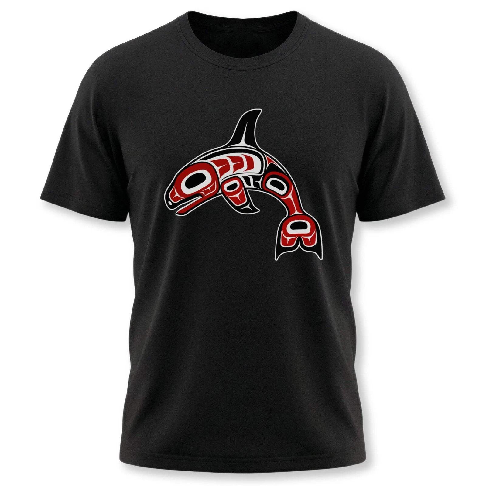 Indigenous Orca Formline Art T-Shirt | Northwest Coast Killer Whale Design Tee M