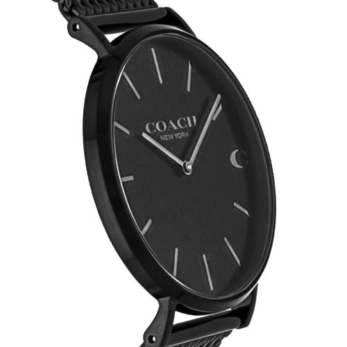 COACH CHARLES 41MM Men's Watch, Black Dial, Stainless Steel, Mineral Glass, Quartz Movement, Water Resistant, 14602148