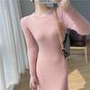 Spring and Autumn Sweater Dress Women Knitted Tunic Long Basic Dress Slim Winter Sexy Warm Black Long Sleeve Dress