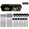 Silverware Flatware Set 24 Pcs Stainless Steel Tableware Set Household Cutlery Forks and Spoons Daily Necessities Service for 6
