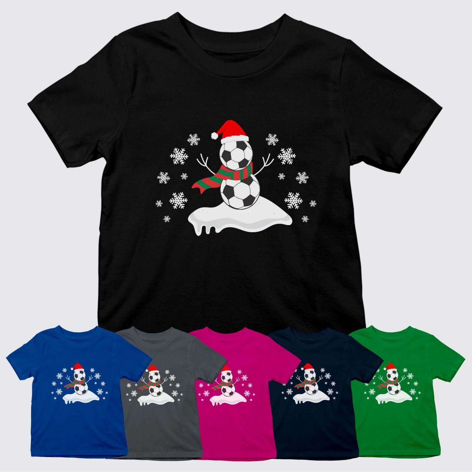 Christmas T Shirt Snowman Football Rudolph Reindeer Santa Festival Gift Kids Top 3XL