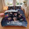 3pcs Wednesday Bedding Set Down Comforter Cover and Pillowcases, Suitable for All Seasons(No Insert)-0729035