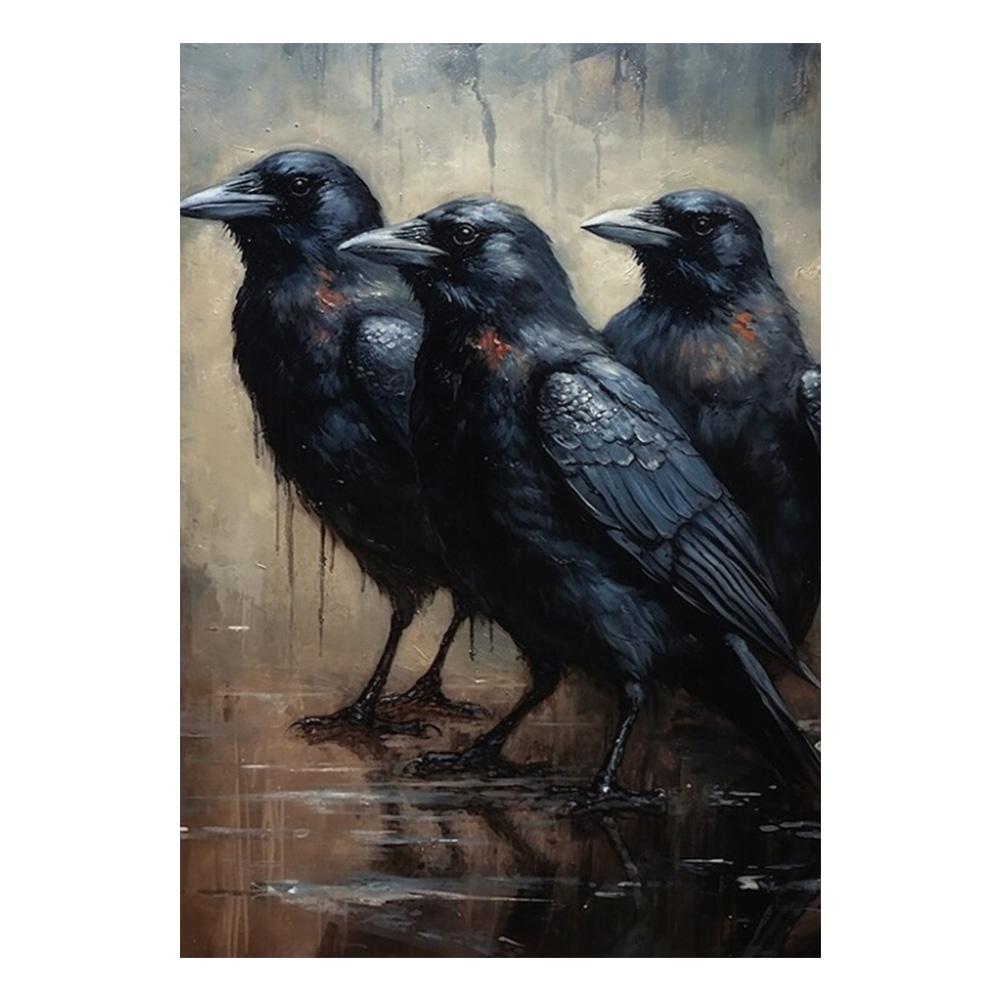 Dark Academy Art Wall Poster Victoria Crow Witch Ghost Black Cat Halloween Background Decoration Gothic Image Printing Holiday Gifts Canvas Painting