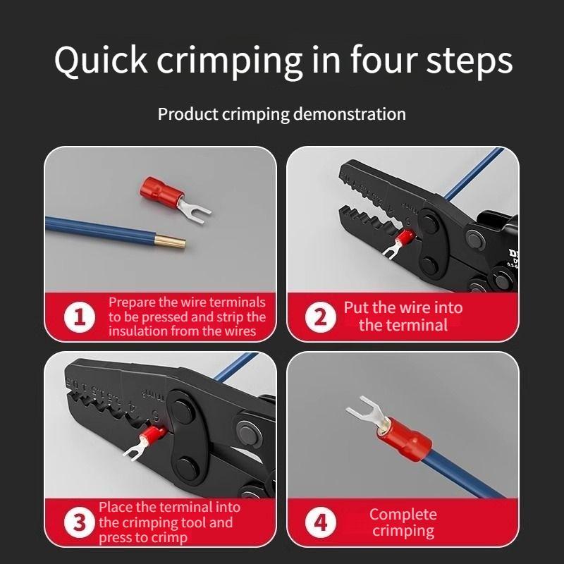 Ratchet wire pressing pliers, wire pressing pliers, cold pressing terminal pliers, bare terminal OTUT wiring pliers