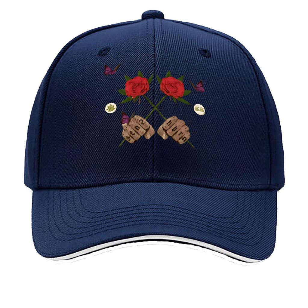 Artificial Red Rose Home Decor With Butterflies Wooden Accents Hip Hop hat Fashion Outdoor Sports Sandwich Baseball Cap