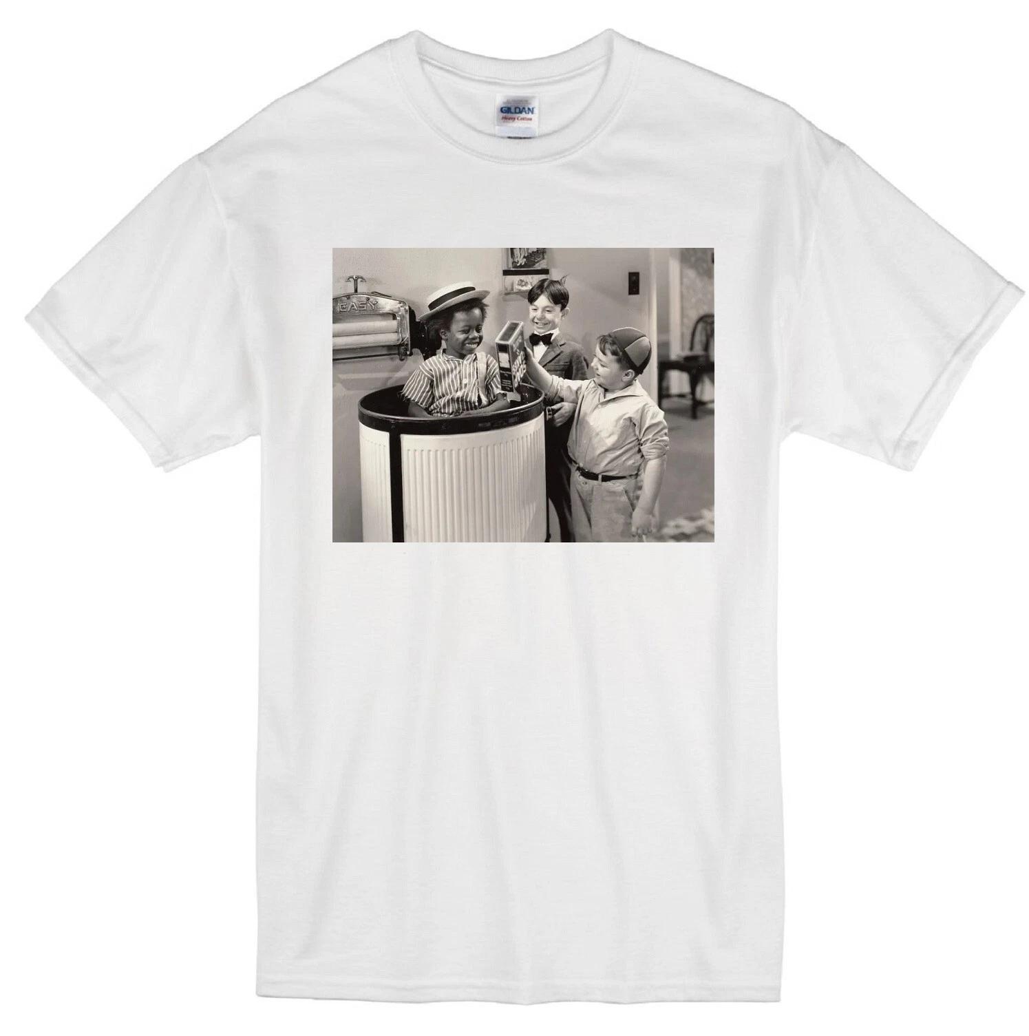 LITTLE RASCALS SPANKY ALFALFA BUCKWHEAT OUR GANG PORKY VINTAGE TV WHITE T-shirt 4XL
