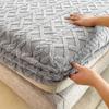 Flannel Sheets Fashion Solid Color Jacquard Comfortable Soft Elastic Bedspread Coral Fleece Fluffy Fitted Bed Sheets for Bed