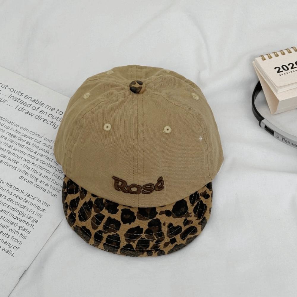 Leopard Print Girls Peaked Cap Cotton Polyester Baby Baseball Cap Boys Baseball Cap  1-4 Year Kid хаки