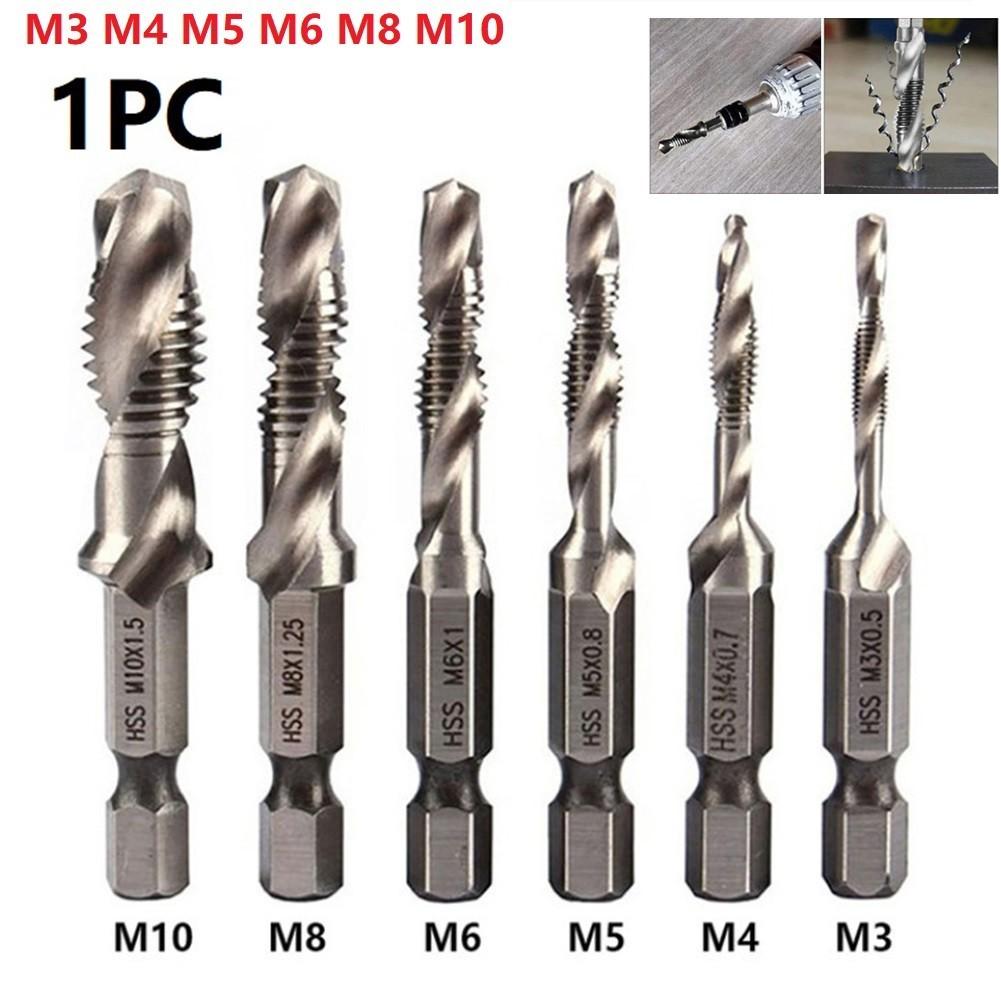 

Tap Drill Bits Hex Shank Hand Drill Hex Chuck Tapping Machine Silver Spiral M6