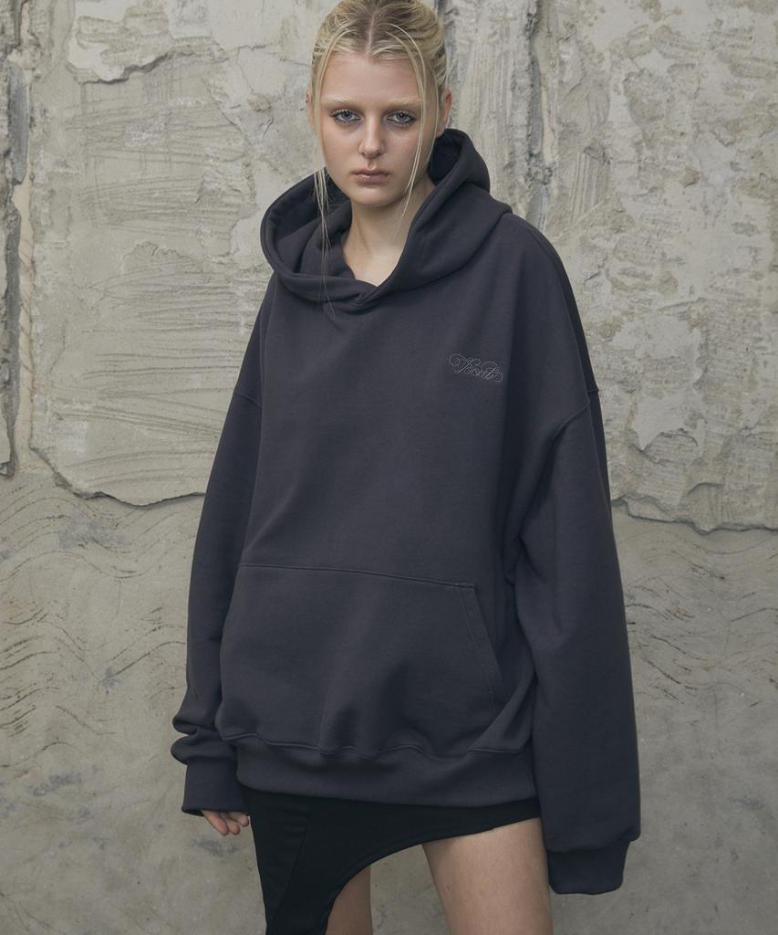 VOONT Metallic Heart Over-Fit Hoodie (Charcoal)