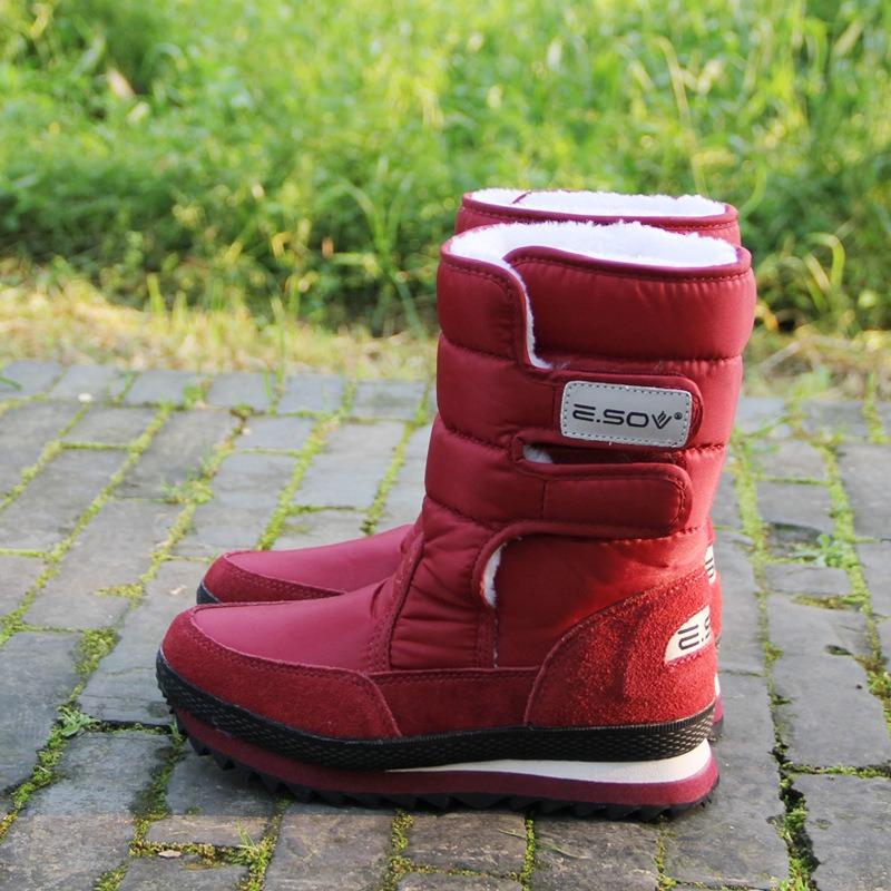 Winter fashion non-slip waterproof medium tube piled thickened snow boots warm thick bottom flat bottom comfortable versatile women's cotton shoes