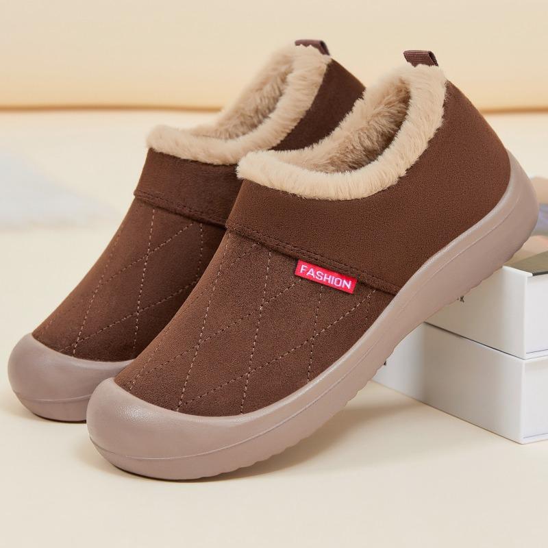 Women's Shoes, Cotton Shoes with Fleece, One-foot Shoes, Soft-soled Short Boots, Cotton Boots