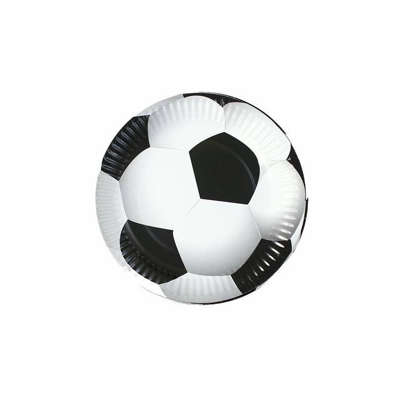 White Football Party Supplies: Disposable Tableware Set with Plates, Cups, and Napkins for Boys' Birthday