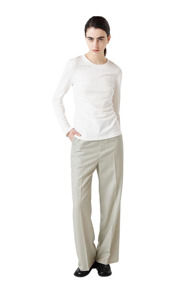 WEREVE Modal Button Long Sleeve Top_White