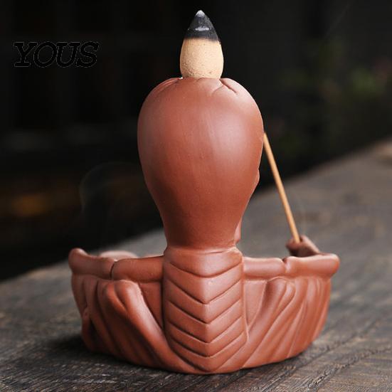 Traditional Craft Incense Burner Skeleton Burner, Backflow Waterfall Cone Holder, Gothic Skull Stick Holder for Halloween Home Decor, Meditation