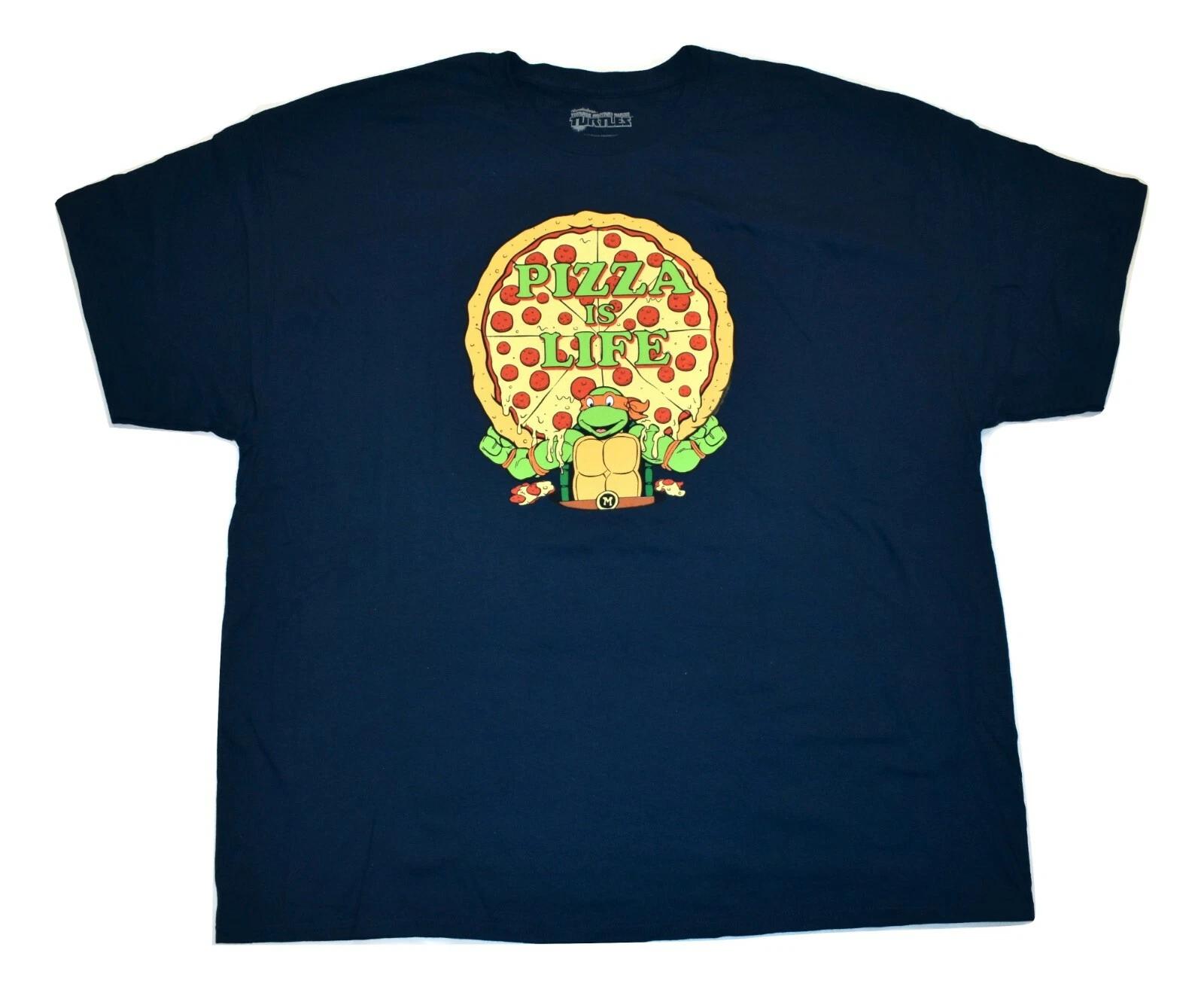 Teenage Mutant Ninja Turtles Mens Pizza Is Blue Shirt New 3XL XL