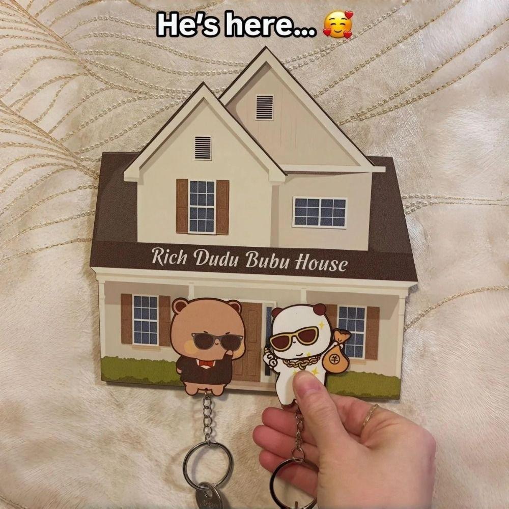 Creative Wall Key Holder Cartoon Keyring Hanger New Bubu Dudu Keychains
