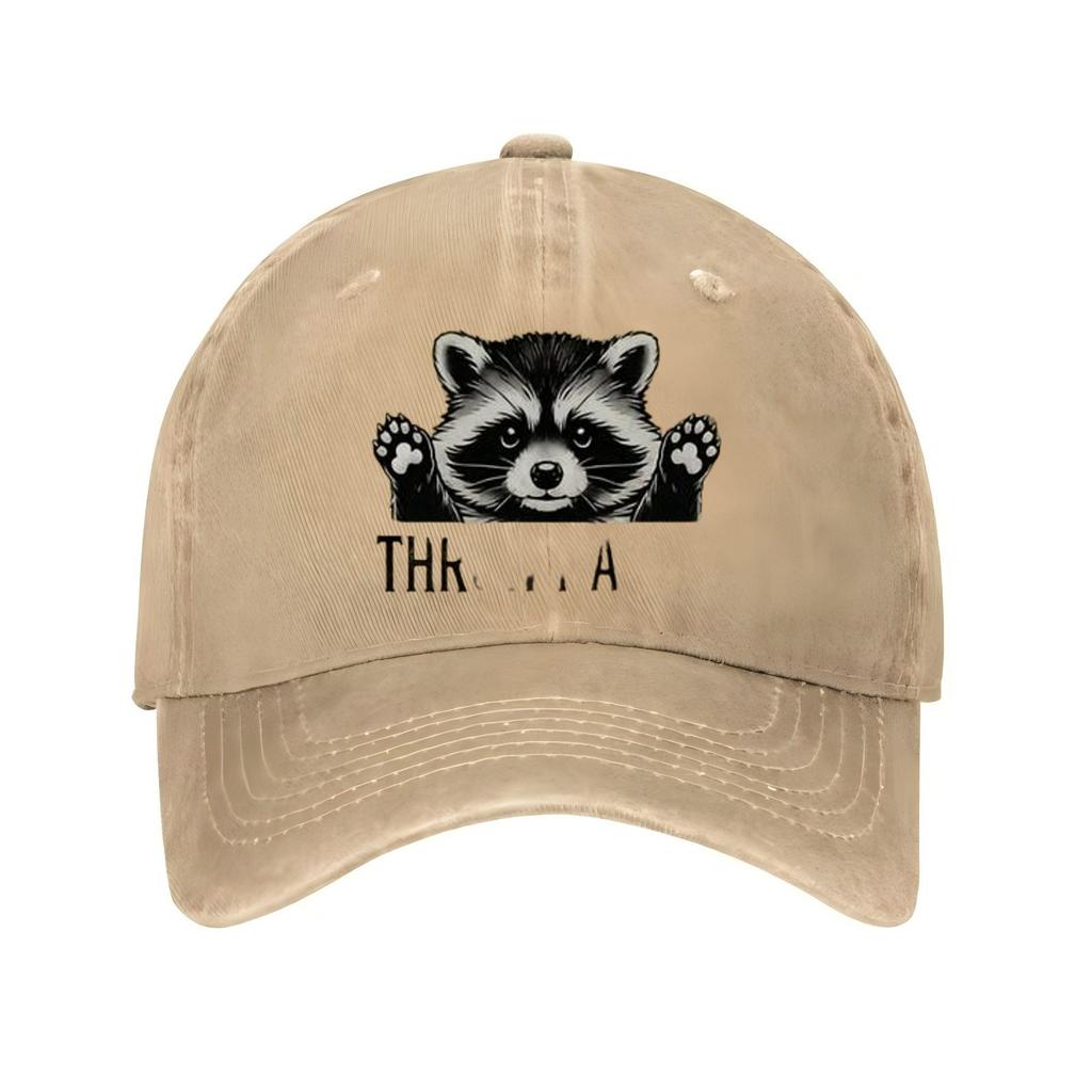 Χαριτωμένο Πρόσωπο Ρακούν που Κοιτάζει Καπέλο του Μπέιζμπολ Unisex Ρυθμιζόμενο Καθημερινό Βαμβακερό Καπέλο με Σχέδιο για Υπαίθρια Σπορ