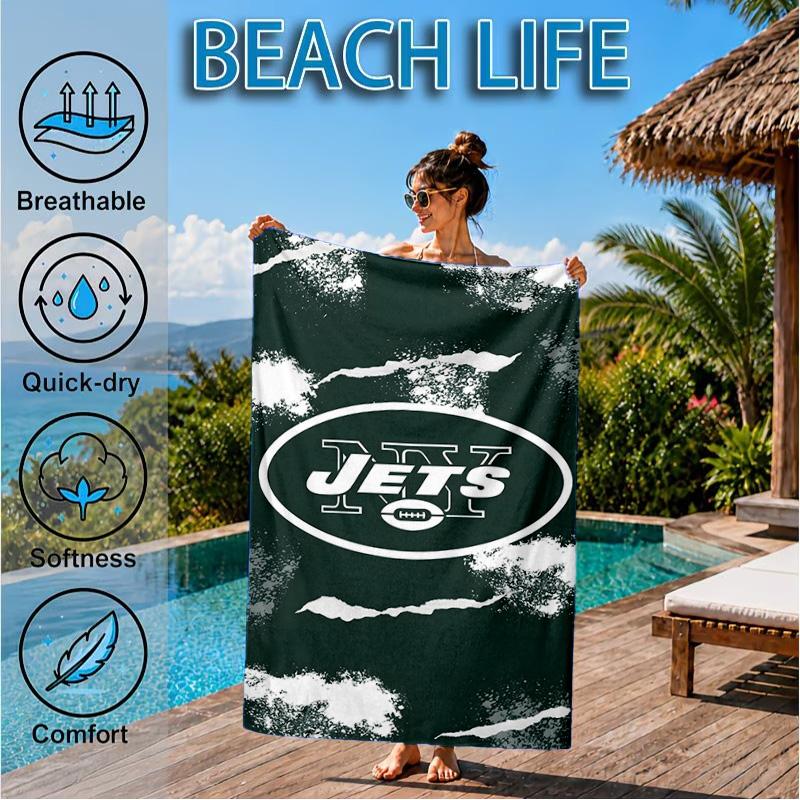 New York Football Logo Beach Towel, Microfiber Beach Towel, Perfect For Pool, Beach, Travel, Home Decor Beach Party Fan gifts