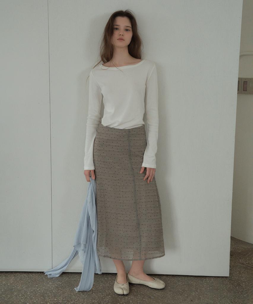 Cita Dot See-Through Layered Skirt_Cts609 (Gray)