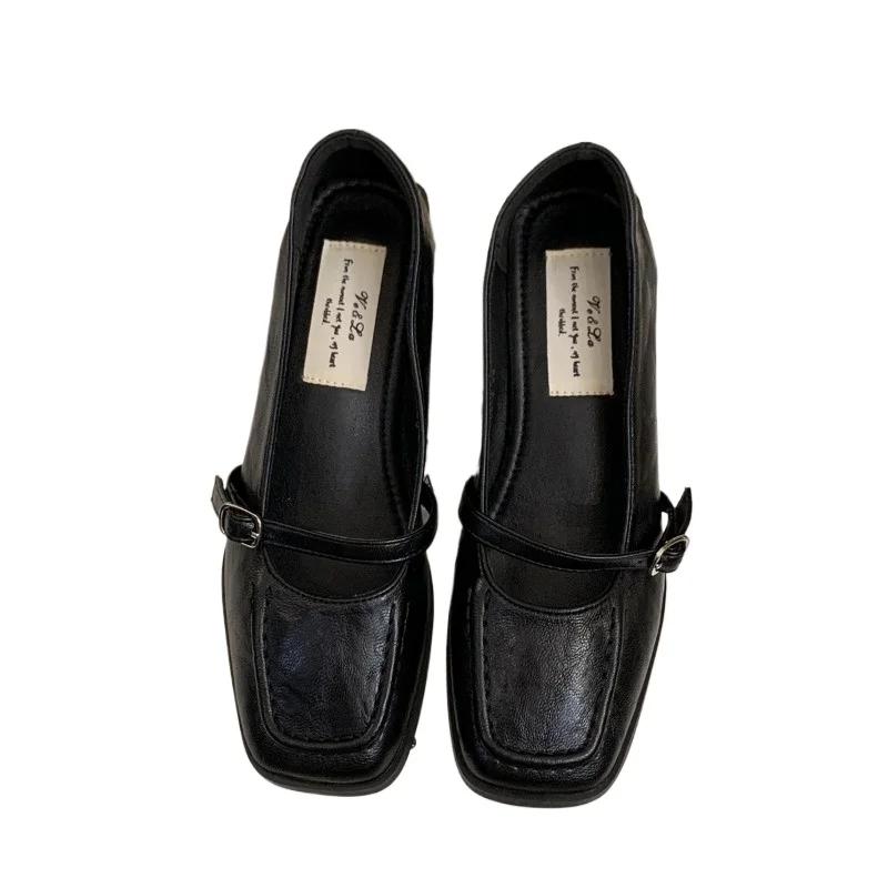 Ladies Shoes 2024 Buckle Strap Women's High Heels Fashion Office & Career Pumps Women Square Toe Chunky Heel Outdoor Shoes Women