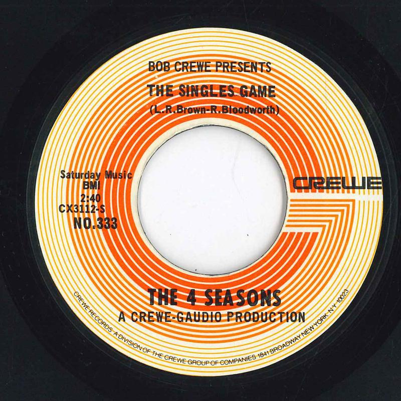 

7inch Record 4 SEASONS And That Reminds Me My Heart Remin 333 CREWE 1969 US Pop Used