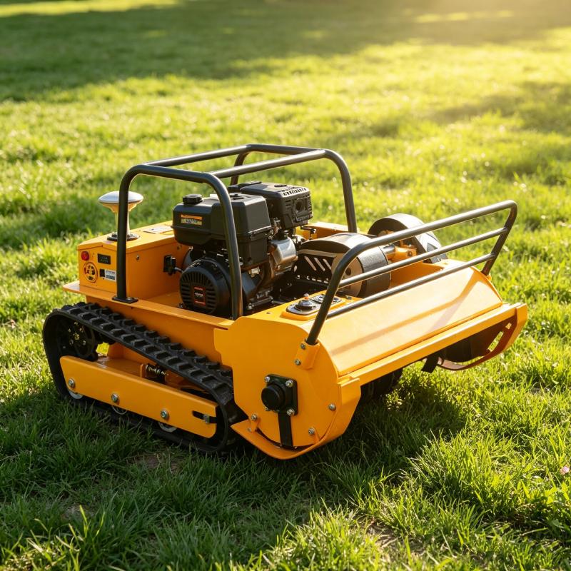 CE EPA All Terrain Mini Crawler Remote Lawn Mower Obstacle Avoidance Yard Mowing Robot