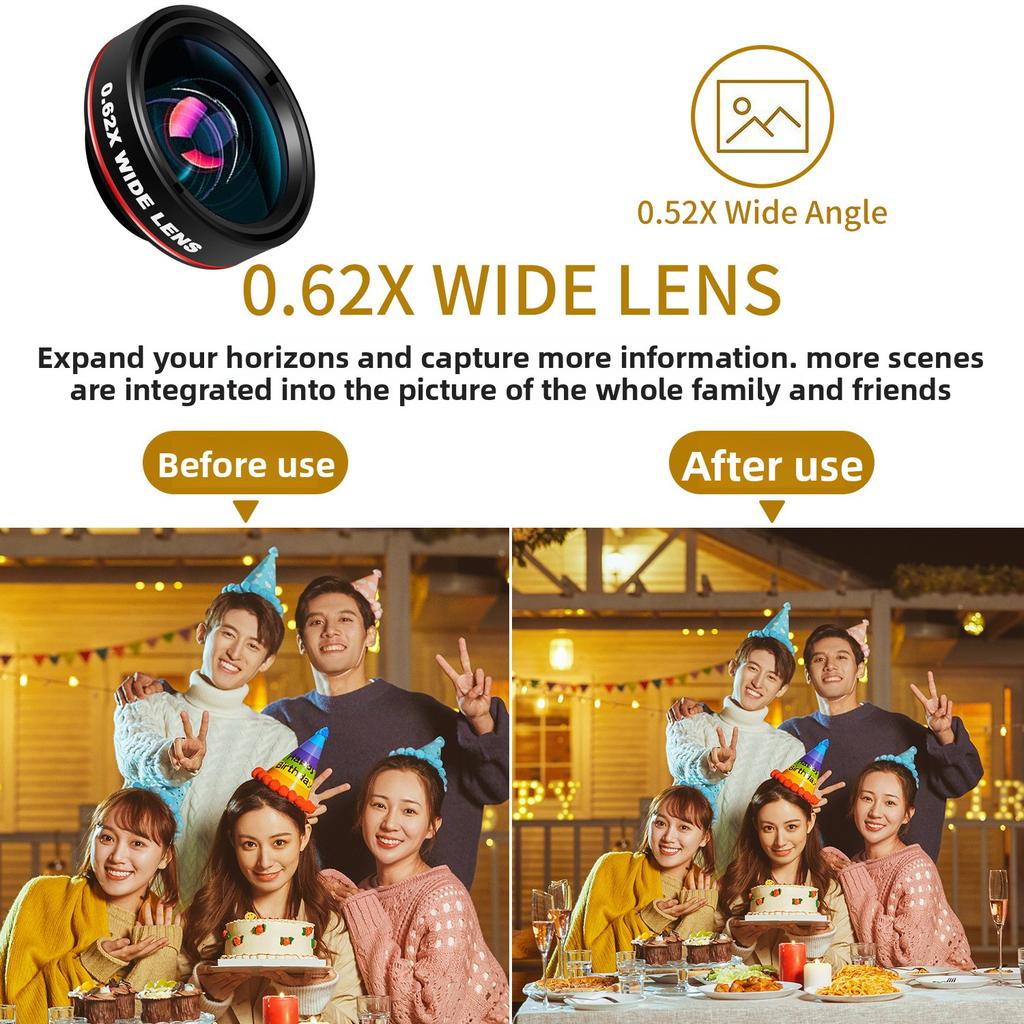 Multi-functional Mobile Phone Lens 3-in-1 Independent Wide-angle Macro Fisheye Camera Lens