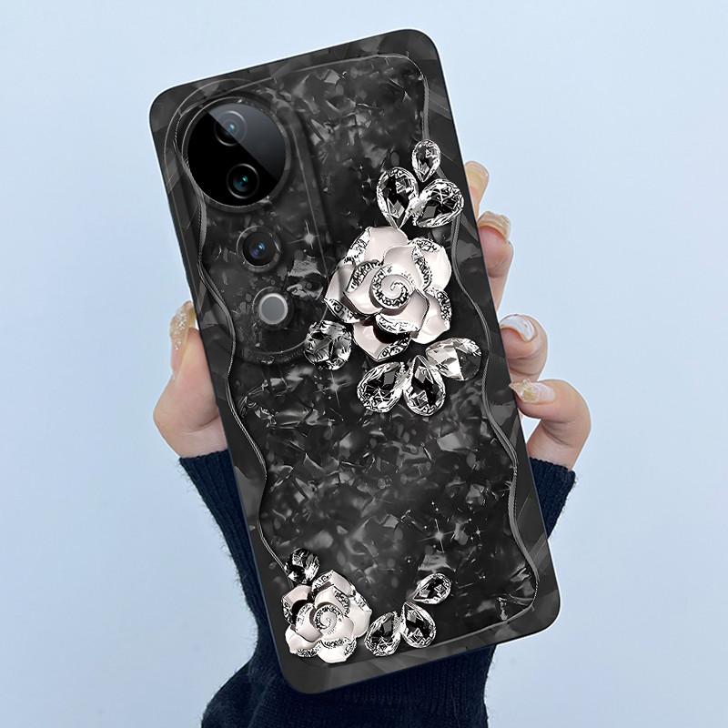 For Vivo V40 Case Vivo V40 Pro V40e Phone Case Vivo iQOO Z9S 5G Fashion Simplicity Flower Shockproof Shell Protection Back Cover