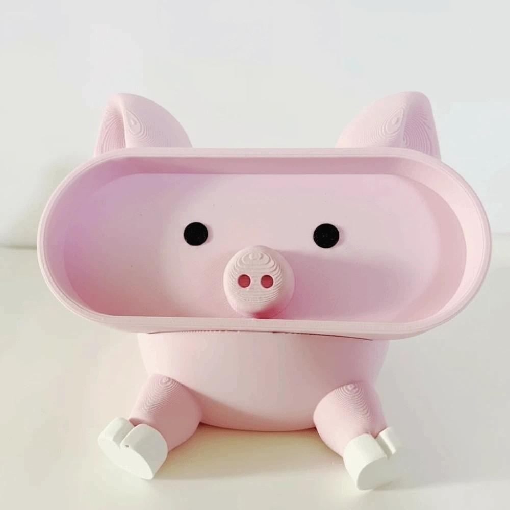 Portable Pink Piggy Glasses Case PLA Multi-functional Pig Stationery Storage Box Washable Dust-proof Eyewears Storage Box