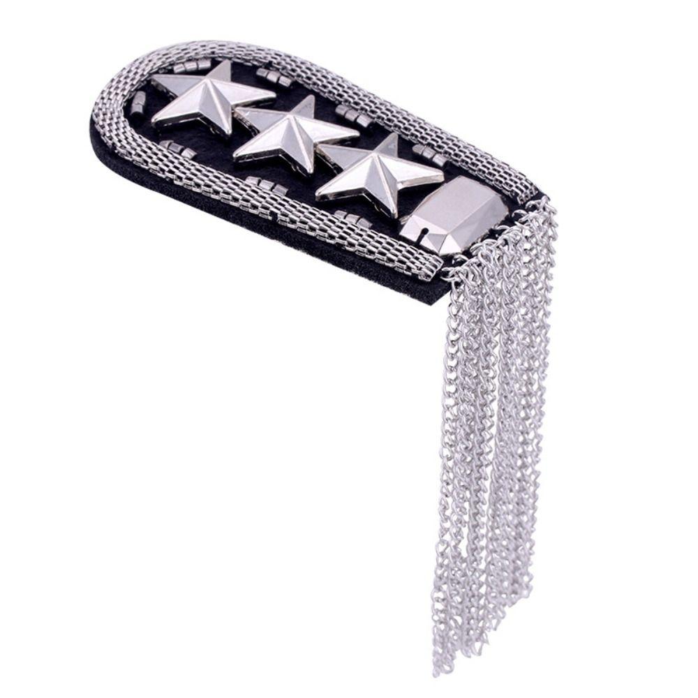 Armband Epaulet Tassel Chain Shoulder Board Punk Brooch Star Shoulder Flash Breastpin Pin Fringe Shoulder Mark Cosplay