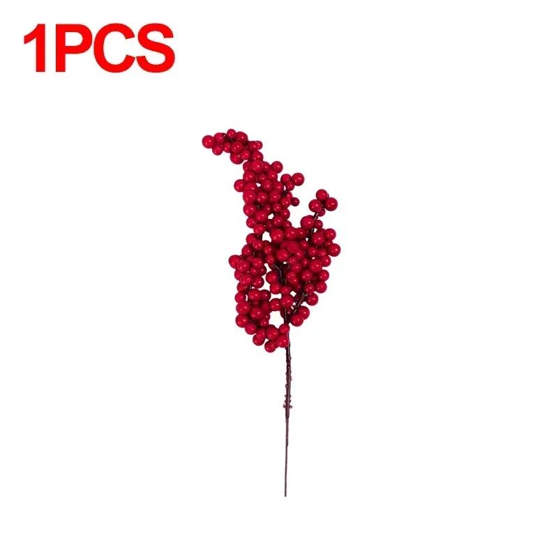 10PCS Christmas Red Holly Berry Branch Simulation Bouquet DIY Christmas Tree Wreath Supplies Wedding Home Atmosphere Decoration