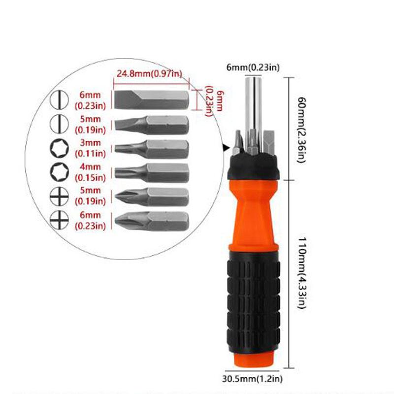 

Прочный набор из 6 отверток-бит 17 см отвертка для домашнего ремонта Pack of 1