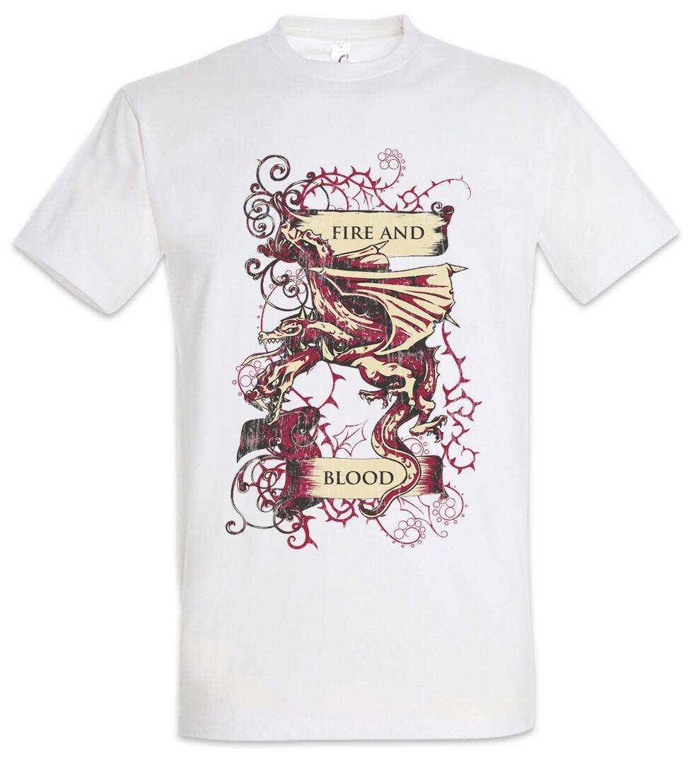 Fire And Blood T-Shirt Game Of Targaryen Flag Thrones House Symbol Crest Sign XXXXL