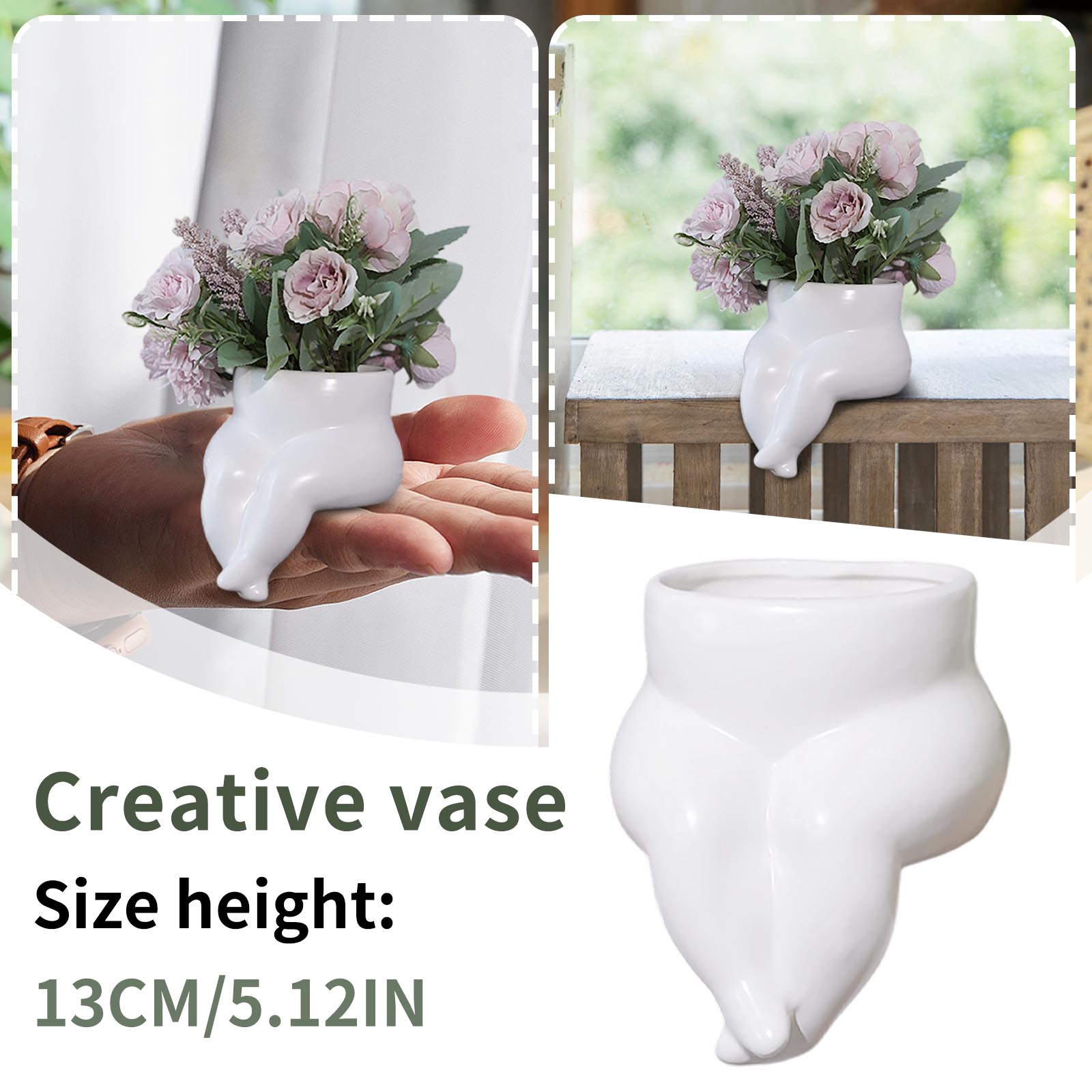 

Human Body Shaped Ceramic Vase, Creative Flower Vase, Living Room Flower Arrangement Art, Home Decor, Gift For Friends One Size