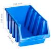 Vidaxl Stackable Containers, 14 Pcs., Blue, Plastic