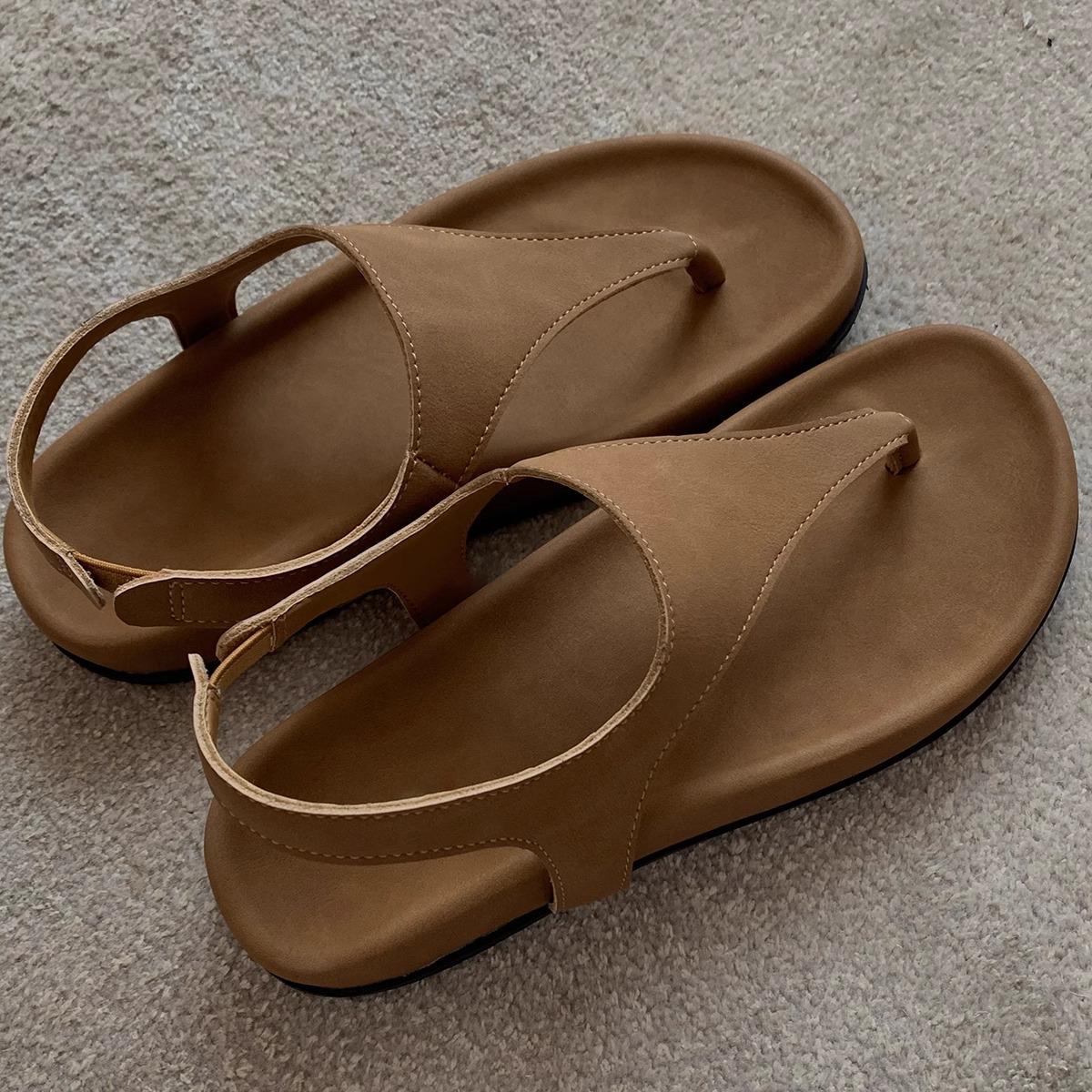 

Версия из овчины~ Простой темперамент елочка ретро носок римские сандалии женские летние отпуск плоская подошва щипок холодные тапочки 40 коричневый