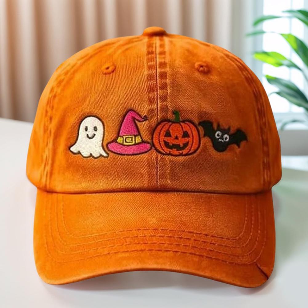 Hot Halloween Pumpkin Face Baseball Cap Embroidery Pumpkin Ghost Baseball Hat for Men Women Outdoor Activities Fishing Camping