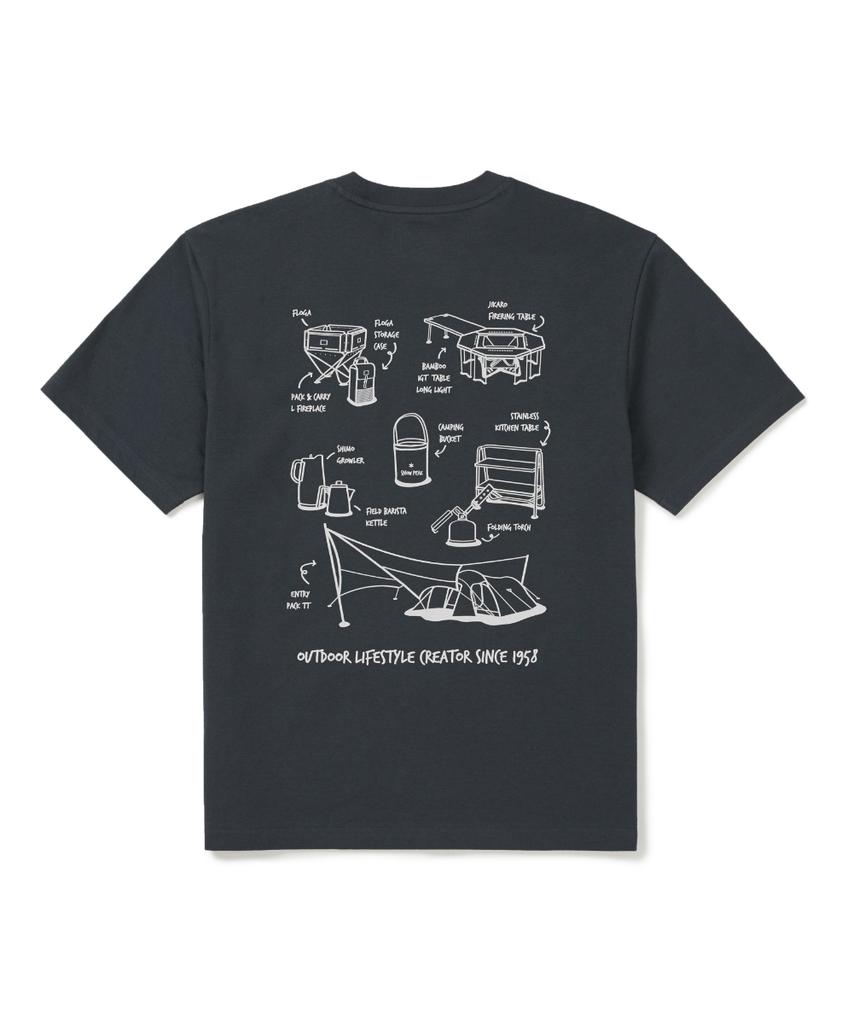SNOWPEAK APPAREL Sorona Gear Short Sleeve T-Shirt (S26Mufts06) Vintage Blue