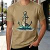 Vintage Ocean Anchor Vessel Print Tee Shirt Soft Breathable Cotton Unisex Short Sleeve 100 Cotton oversized t shirt