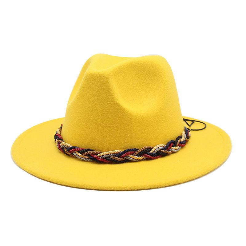 Women'S Simple Wool Top Hat Black Trend Versatile Men'S Jazz Hat Felt Hat