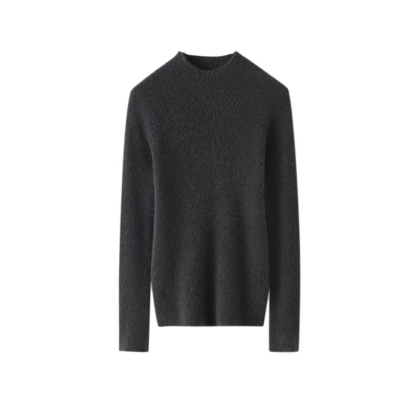 Women's 100% Cashmere High Neck Slim Fit Pullover Sweater